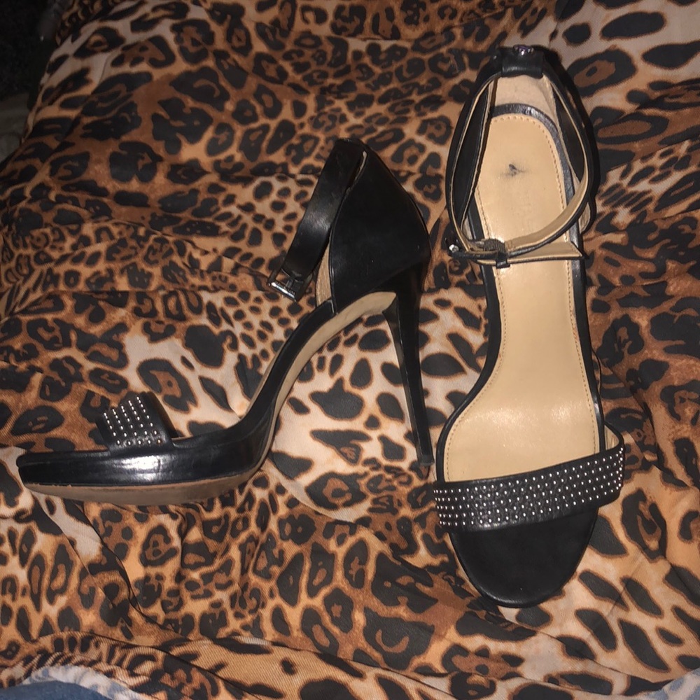 MK Michael Kors black leather studded stilettos